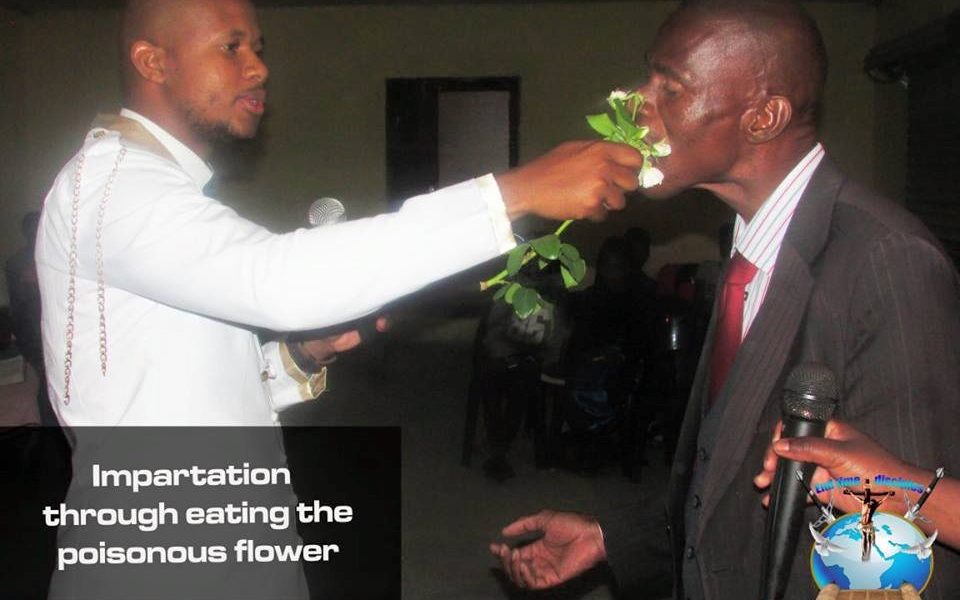 Photos: Controversial South African Pastor Penuel Mnguni Feeds Worshipers Cockroach, Poisonous Flower