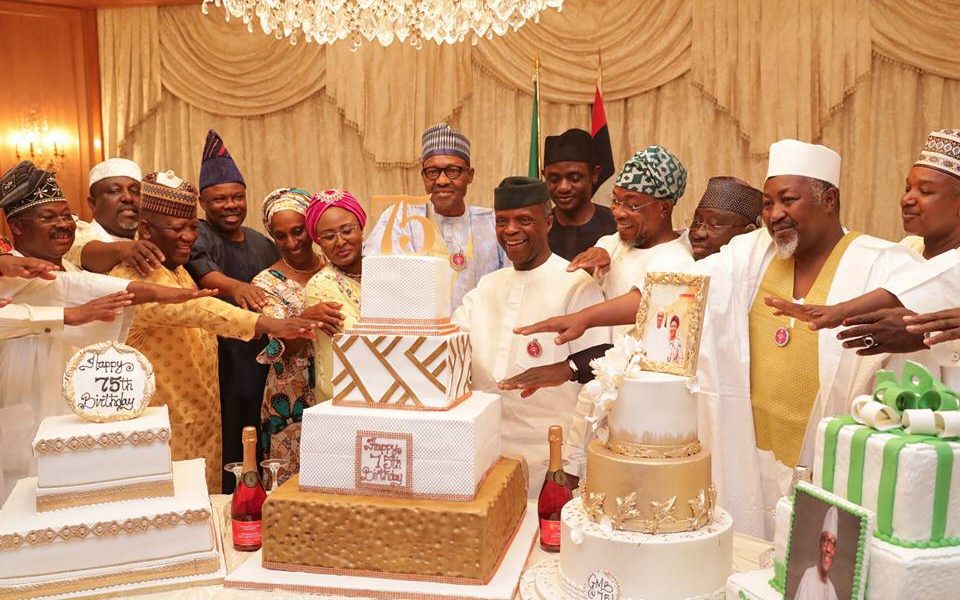 Photos: Aisha Buhari, VP Yemi Osinbajo, Wife Dolapo, Governors, Ministers And Others Throw President Buhari A Surprise Party