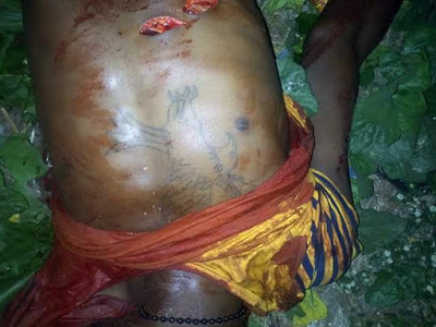 Photos: Alleged notorious cultist and former hitman for Eiye cult group killed on Christmas Day in Kwale, Delta State