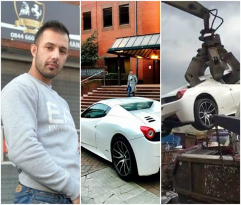 Police Demolish £200k Ferrari Confiscated From Millionaire Business Mogul