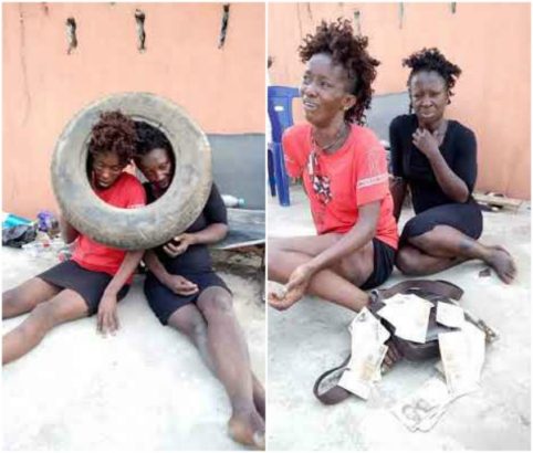 Two Women Beaten And Paraded For Stealing A Bag Of Money In Onitsha