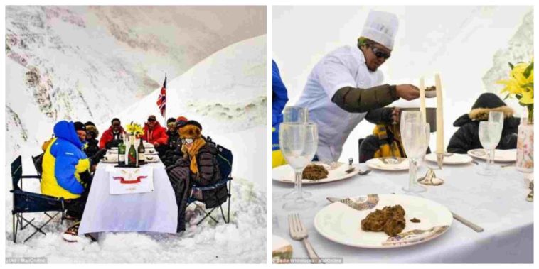 World's highest executive dinner party held on Mountain Everest