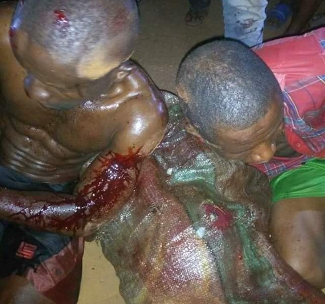 GRAPHIC PHOTOS! Alleged Ritual Killers Caught Trying To Hide Body Of Man They Butchered inside a bush in Ogun state
