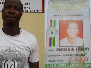 Lagos State Task Force Arrests Togolese Man For Extortion And Impersonation