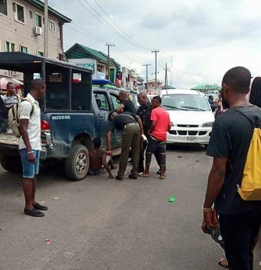 Police Officers Allegedly Brutalise Driver In Rivers State, Strip Him For Refusing To Bribe Them