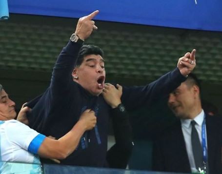 FIFA Strips Maradona Of Ambassadorial Role For Giving Nigerian Fans The Middle Finger