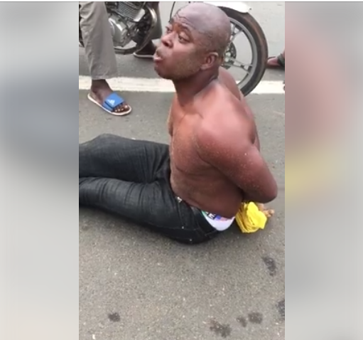 Nigerian Man Allegedly Goes Mad On A Beach In Togo, Confesses To Engaging In Rituals (Video)