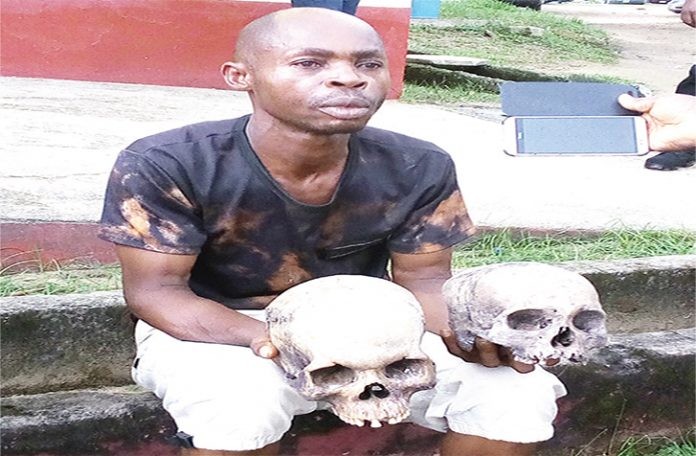 ''I’m A Licensed Herbalist, The Police Has No Right Arresting Me'' Man Arrested With Two Human Skull Says