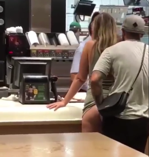 Shocking Moment Randy Couple Were Filmed Having Sex While Ordering Food At A Busy McDonald’s (video)