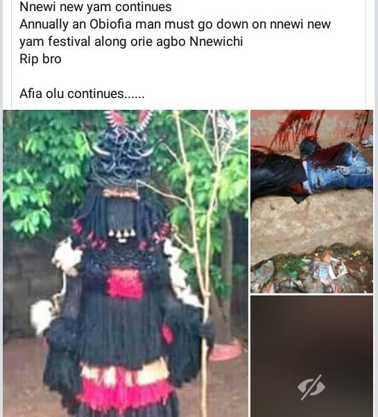 Graphic Photos: Nnewi New Yam Festival Ends In Tragedy As Man Is Brutally Stabbed To Death