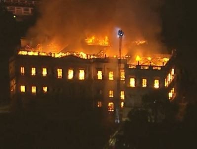 Massive Fire Engulfs Brazil's National Museum Destroying Priceless And Ancient Artifacts