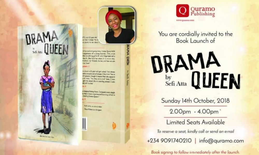 Sefi Atta, playwright and award winning author of “Everything Good Will Come” will launch her first children’s book “Drama Queen