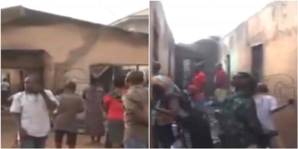Father, Mother And Baby Burnt To Death In House Fire In Benin