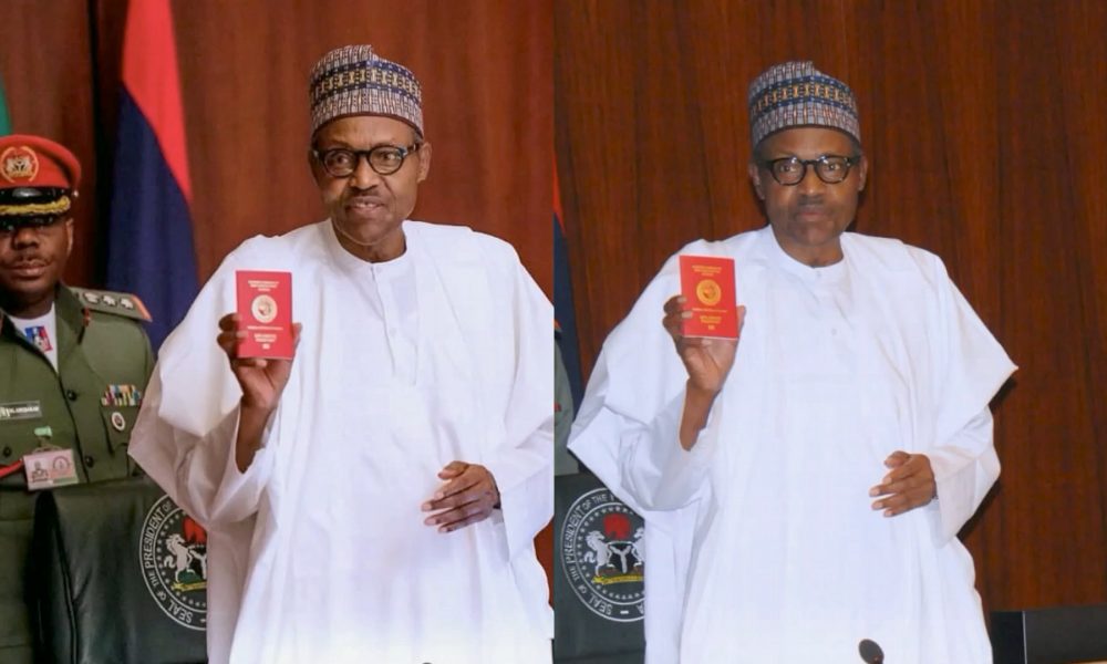Photo Speaks: Buhari Gets Newly Launched 10-Year International Passport