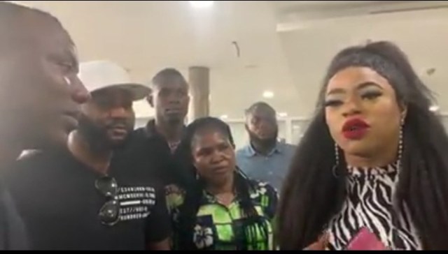 Sowore Omoyele Spotted Having A Serious Chat With Bobrisky At The Airport (Video)