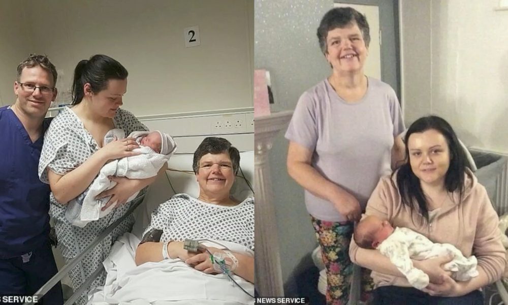 55 Year-Old Grandma Gives Birth To Her Own Grandchild For Daughter Without Womb (photos)