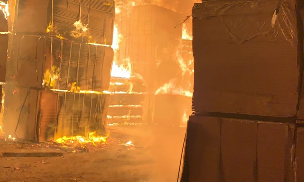 Fire burning properties in Amu Timber market in Mushin