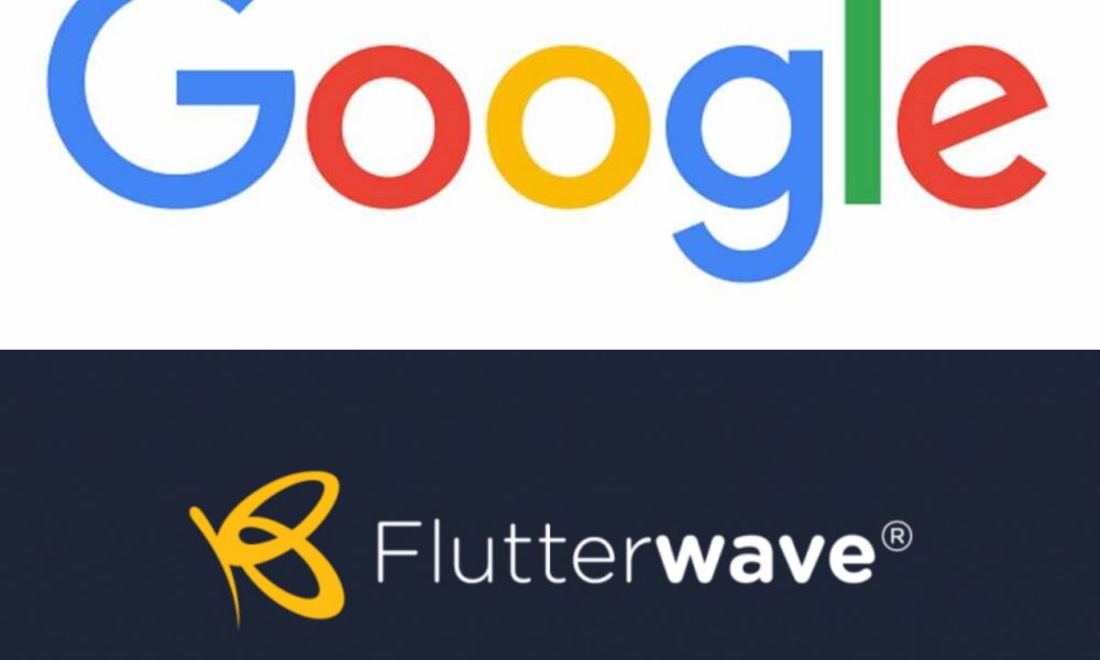 Collage of google and flutterwave logos