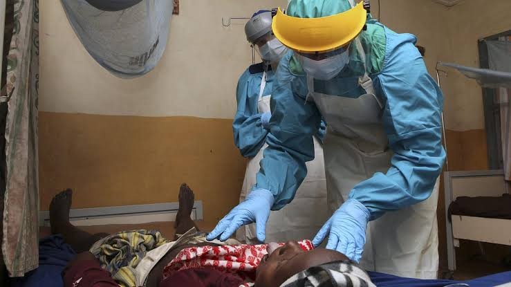 Coronavirus patient being treated