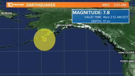 Powerful 7.8 Earthquake Hits Alaska Isles