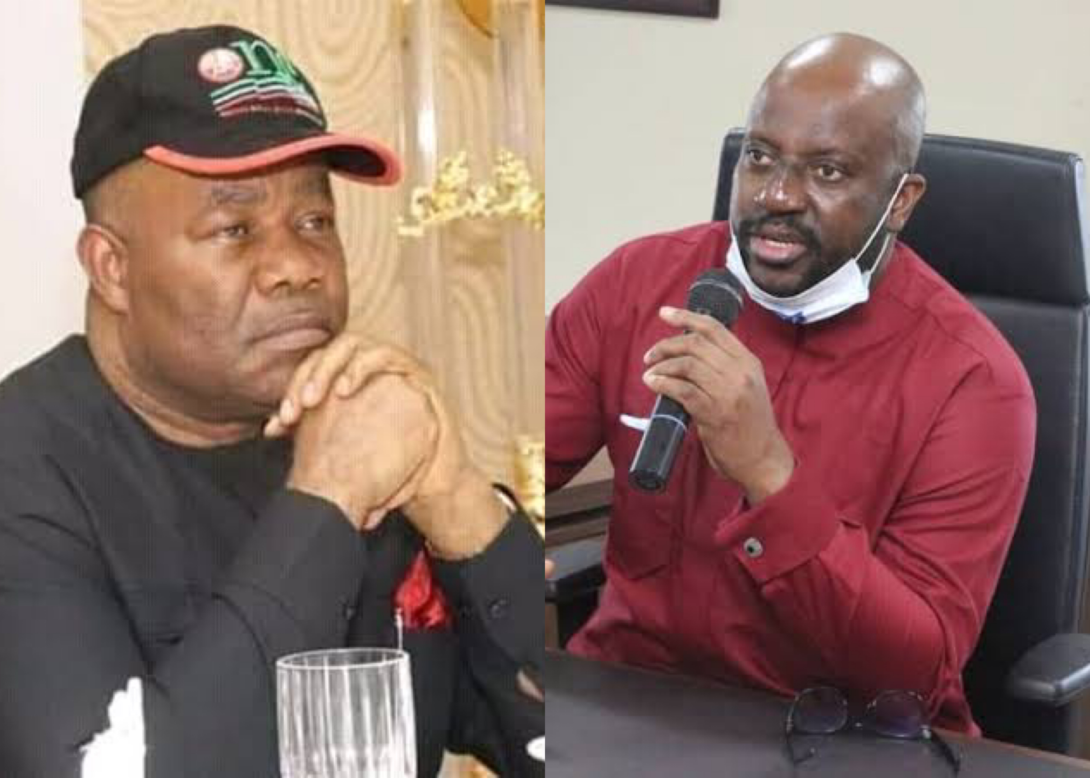 L-R: Minister of Niger Delta Affairs, Godswill Akpabio and the acting Managing Director of the Niger Delta Development Commission, Prof Kemebradikumo Pondei.