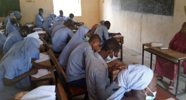 Students sitting for WAEC exam for the first time in six years. Photo: 7 Division, Nigerian Army.