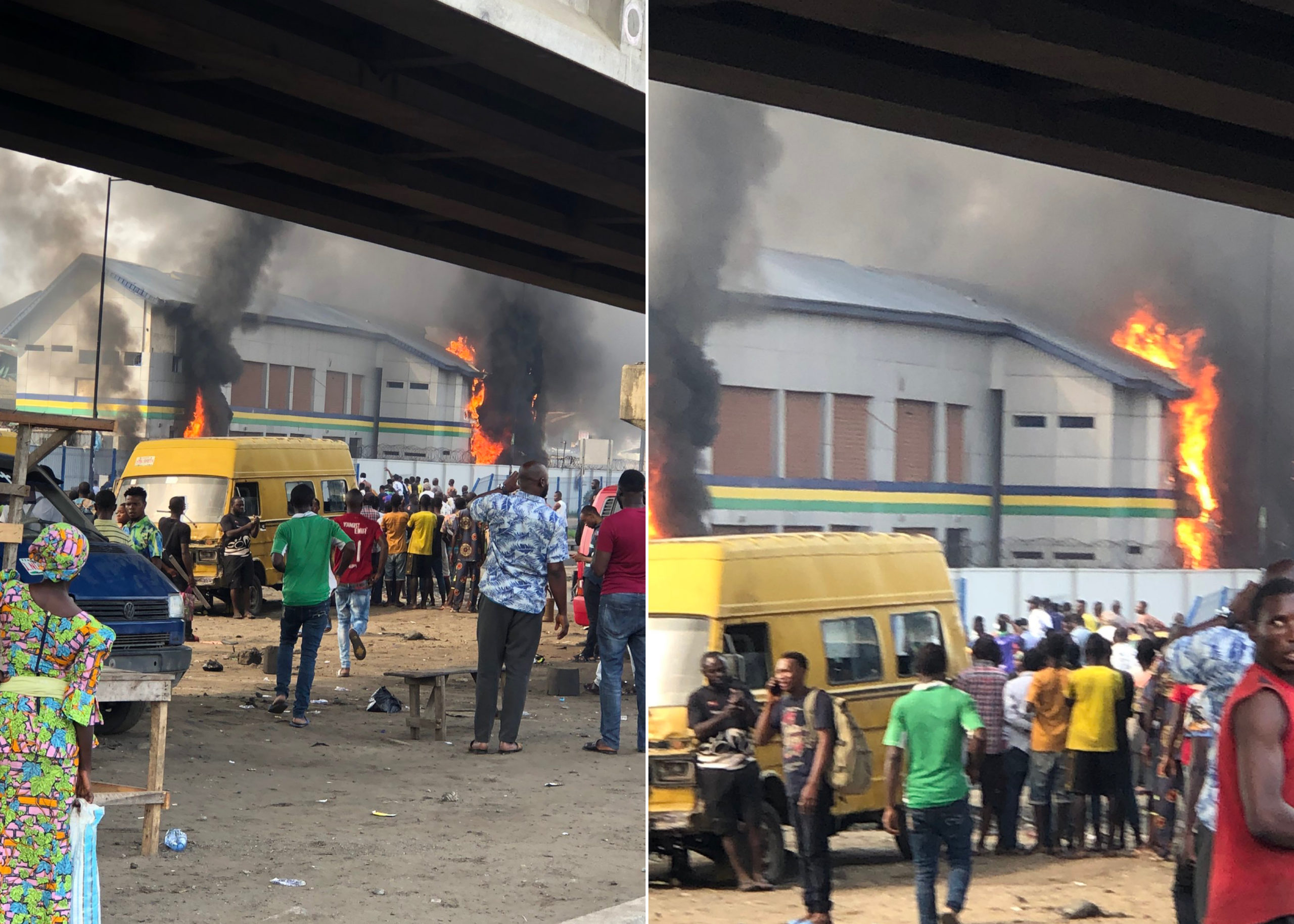 Thugs Set Police Station Ablaze In Orile Iganmu, Lagos