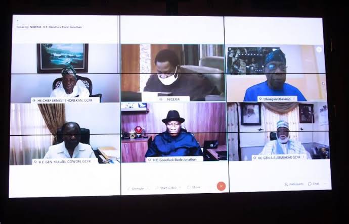 Buhari Holds Virtual Meeting With Gowon, Obasanjo, Other Former Leaders