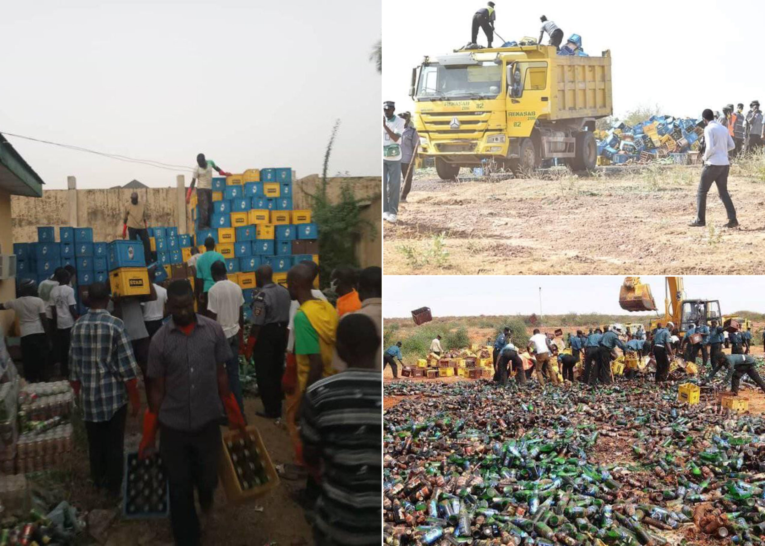 Kano Sharia Police Destroys 1.9 Million Bottles Of Beer Worth Over N200m