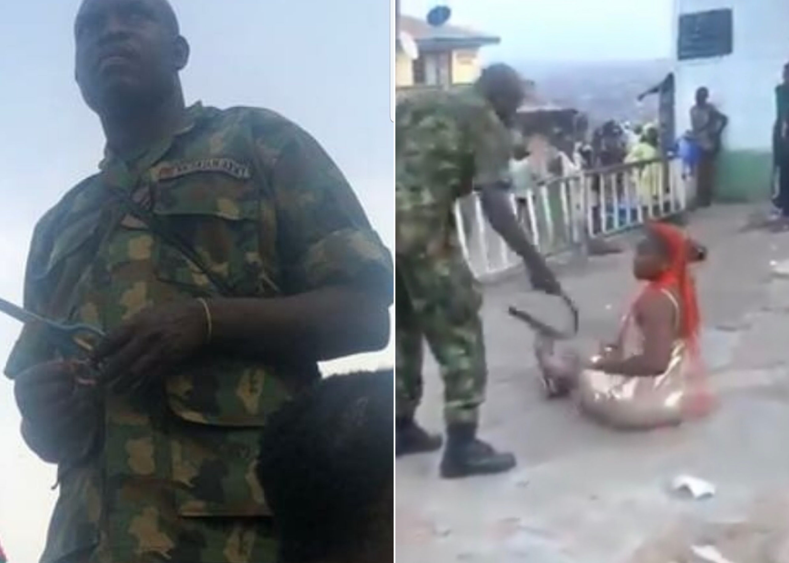 Operation Burst: Soldier Flogs Lady Over Indecent Dressing, Cuts Hair Of Passers-By After Alleged Harassment, Extortion In Ibadan