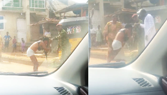 Soldier Beats, Strips Lady Naked For Indecent Dressing In Ogun