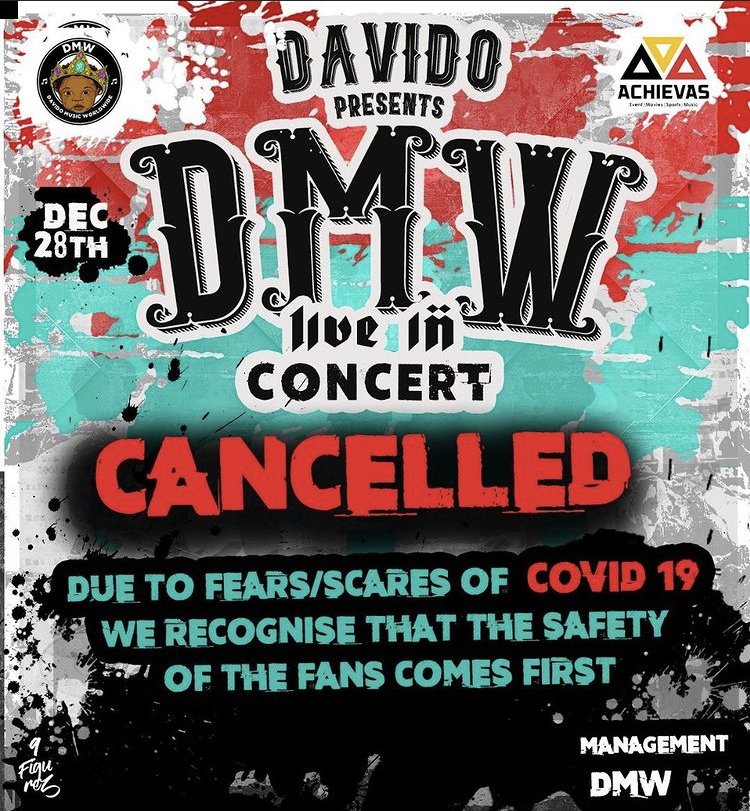 DMW: Davido Cancels Label‘s December Live Concert Over Surge In Coronavirus Cases