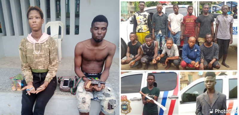 Lagos Police Arrest Suspected Female Armed Robber, 14 Others