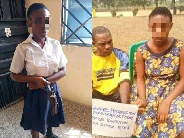 Police Parade Teenage Female Student Caught With Gun