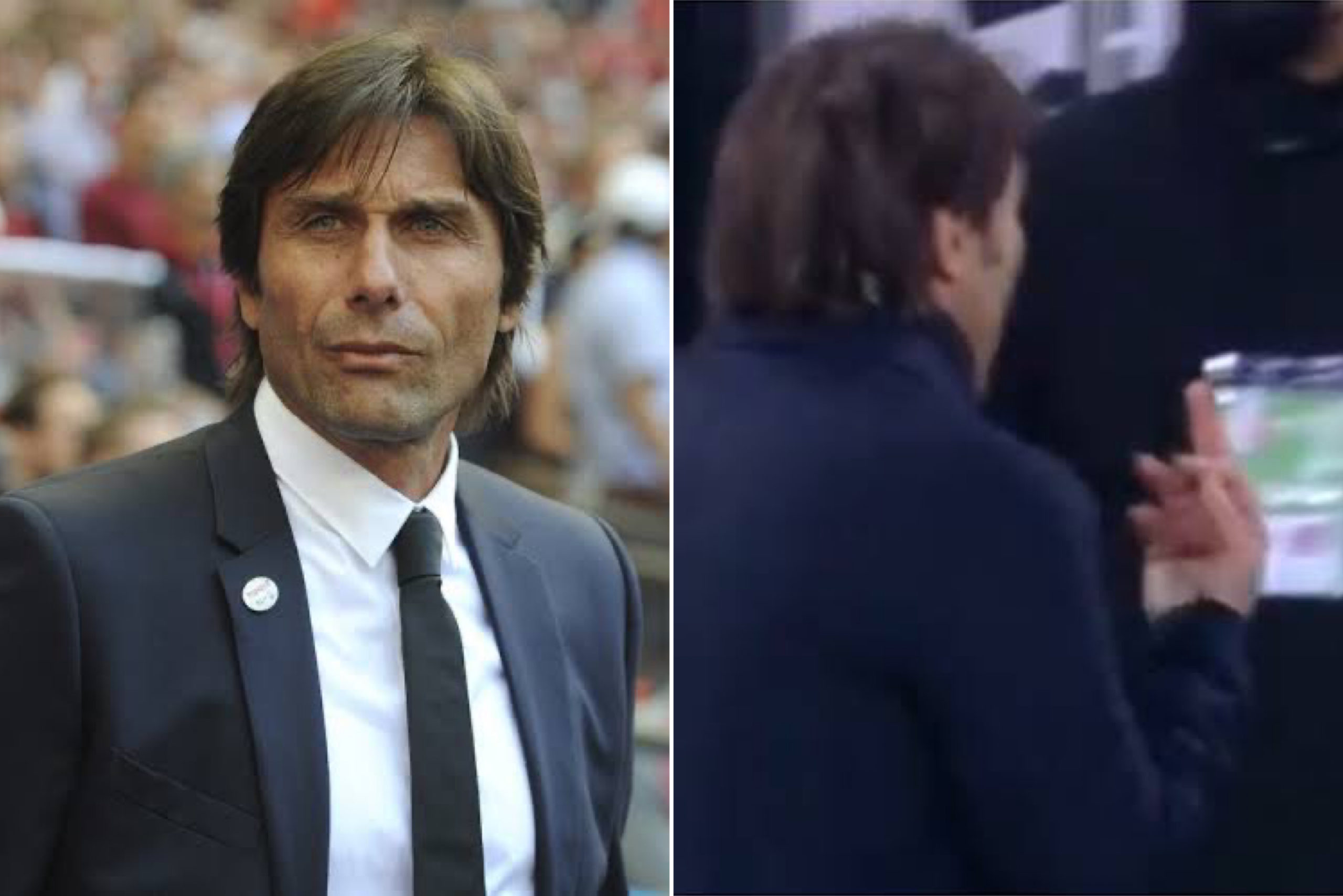 Inter Milan Boss, Antonio Conte Escapes Punishment For Flashing Middle Finger During Match Against Juventus