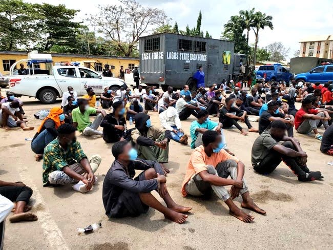 Lagos Police Command Arrest, Parade 113 COVID-19 Violators