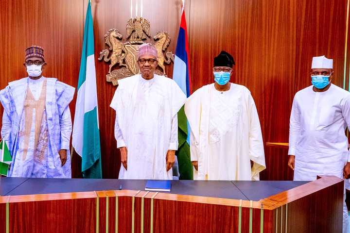 Buhari Receives Dimeji Bankole, Gbenga Daniel At Aso Rock — Following Defection To APC