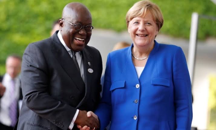 Ghana president, Nana Akudo and German Chancellor, Angela Merkel.