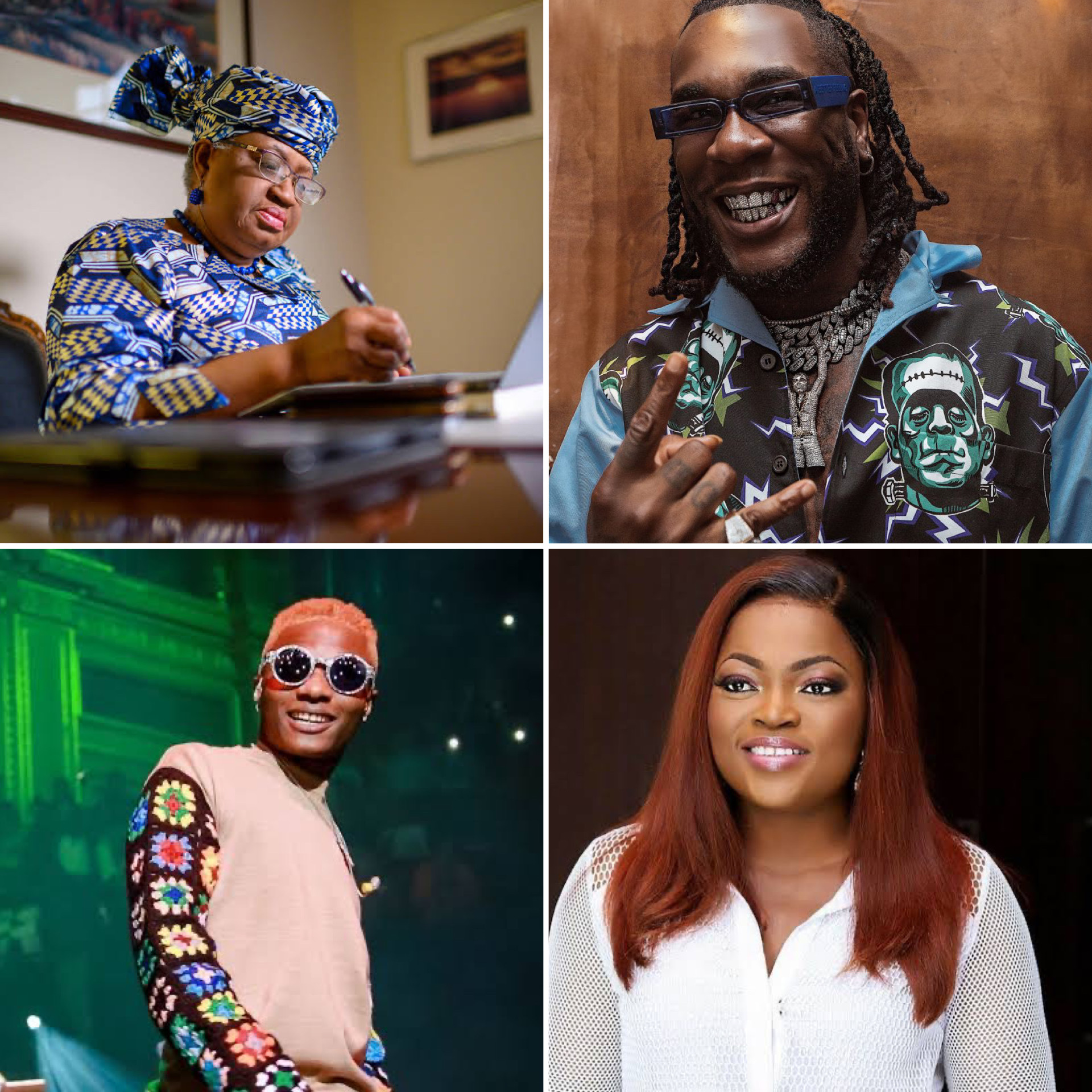 Ngozi Okonjo-Iweala, Burna Boy, Wizkid, Funke Akindele, Other Nigerians Make Forbes 100 African Icons’ List