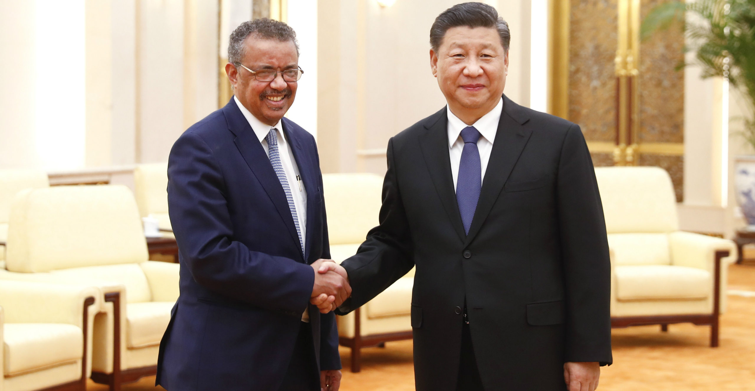 L-R: WHO Director-General, Tedros Adhanom Ghebreyesus and Chinese president, Xi Jinping.