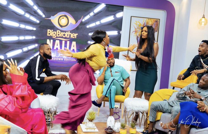 Kaisha And Lucy Engage In Physical Fight On BBNaija Reunion Show