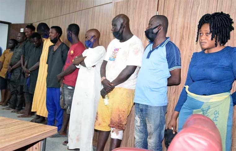 DSS paraded suspects from the raid on Sunday Igboho's house