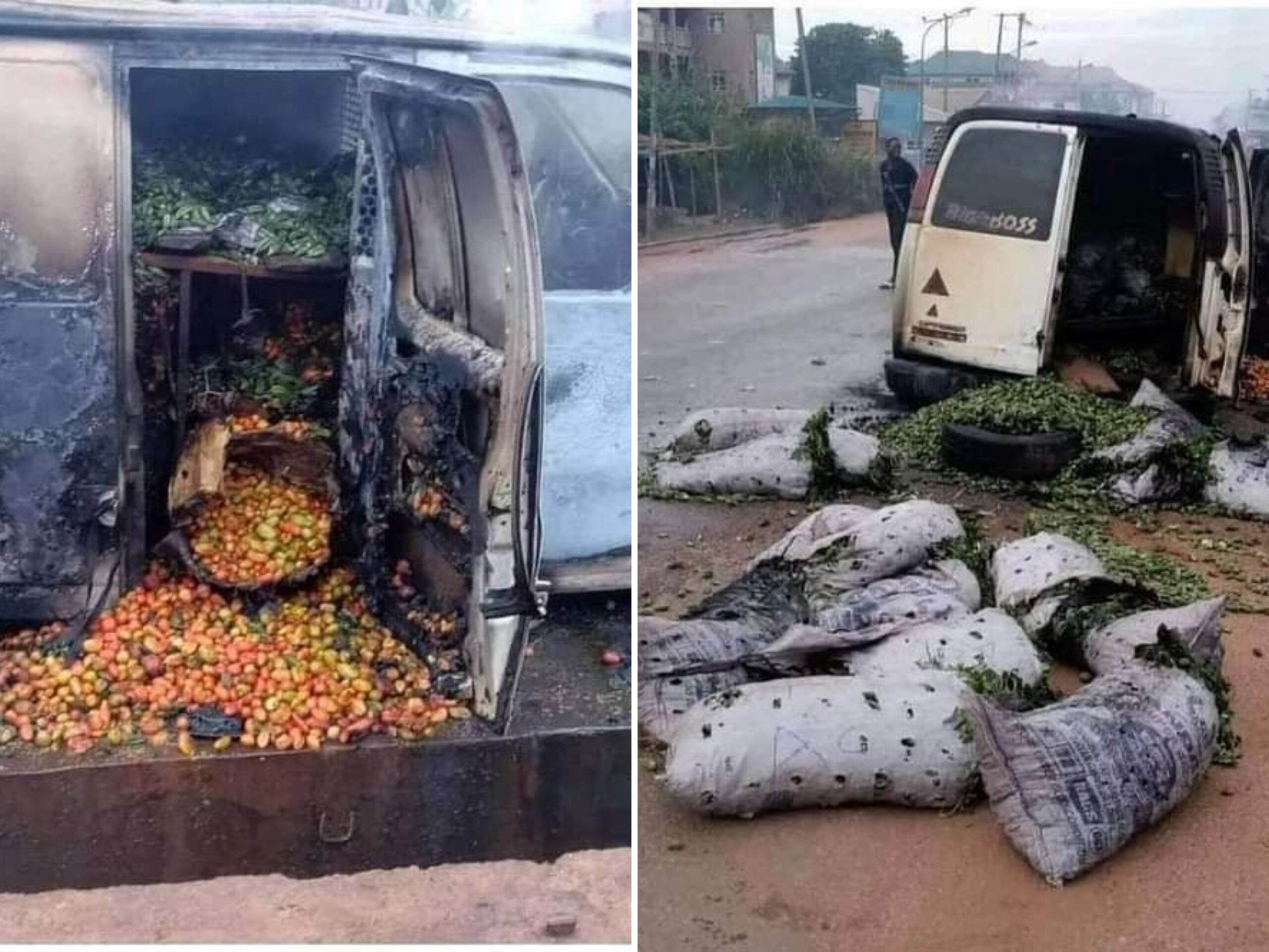 IPOB Sit-At-Home: Vehicle Conveying Food Items Set Ablaze In Enugu