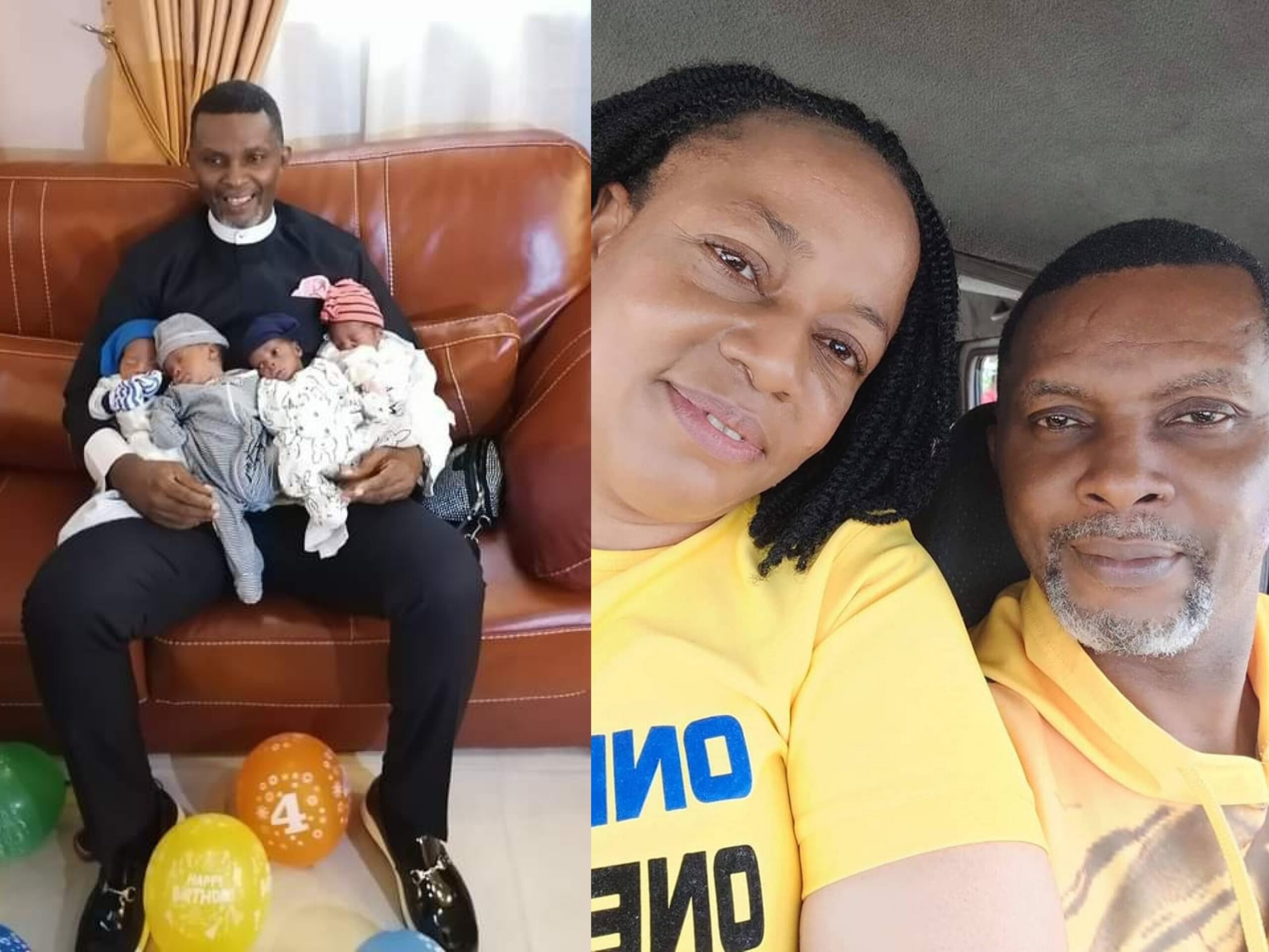 Nigerian Pastor And Wife Welcome Quadruplets After 19 Years Of Marriage