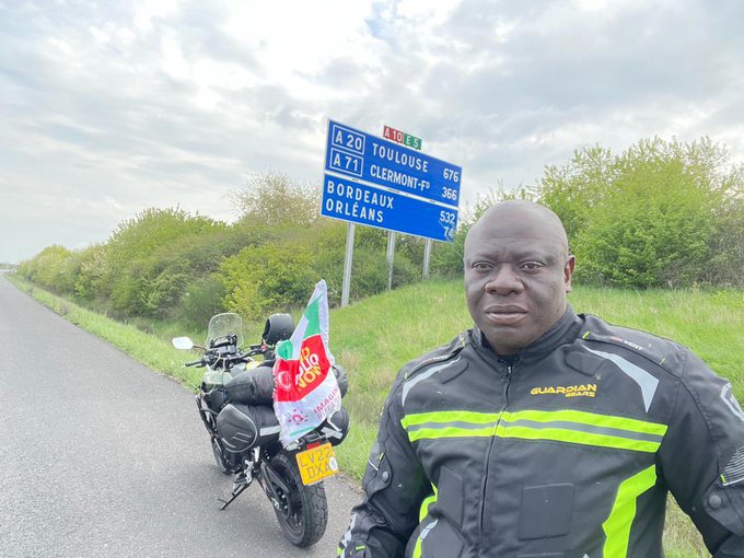 Nigerian Adventurer Begins London To Lagos Journey On Motorbike To Raise Funds For Charity